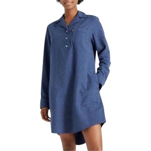 Levi’s x Target Polka Dot 100% Cotton Woven Pajama Shirt Gown | Blue & White